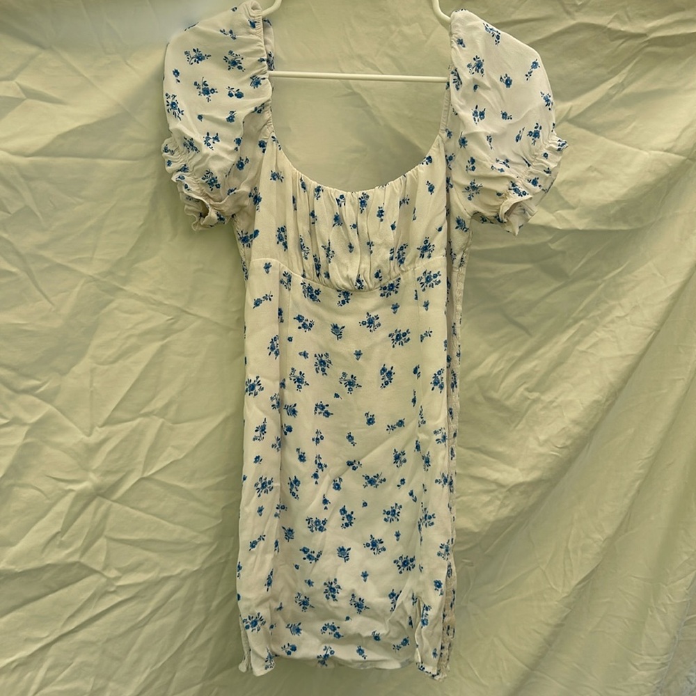 Blue and white summer dress
